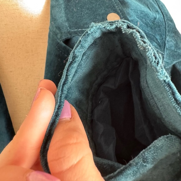 Chico’s Teal Velvet Like Women's Jacket - Picture 7 of 7